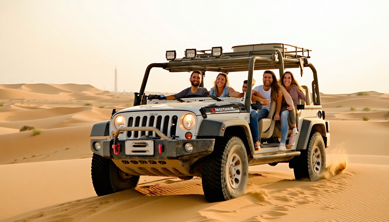 Travellers enjoying a desert safari experience in Dubai